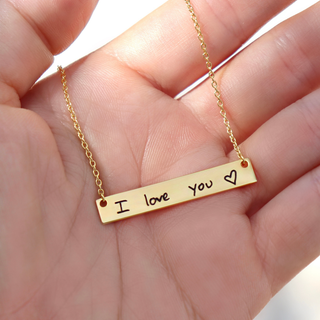 handwritten bar necklace 