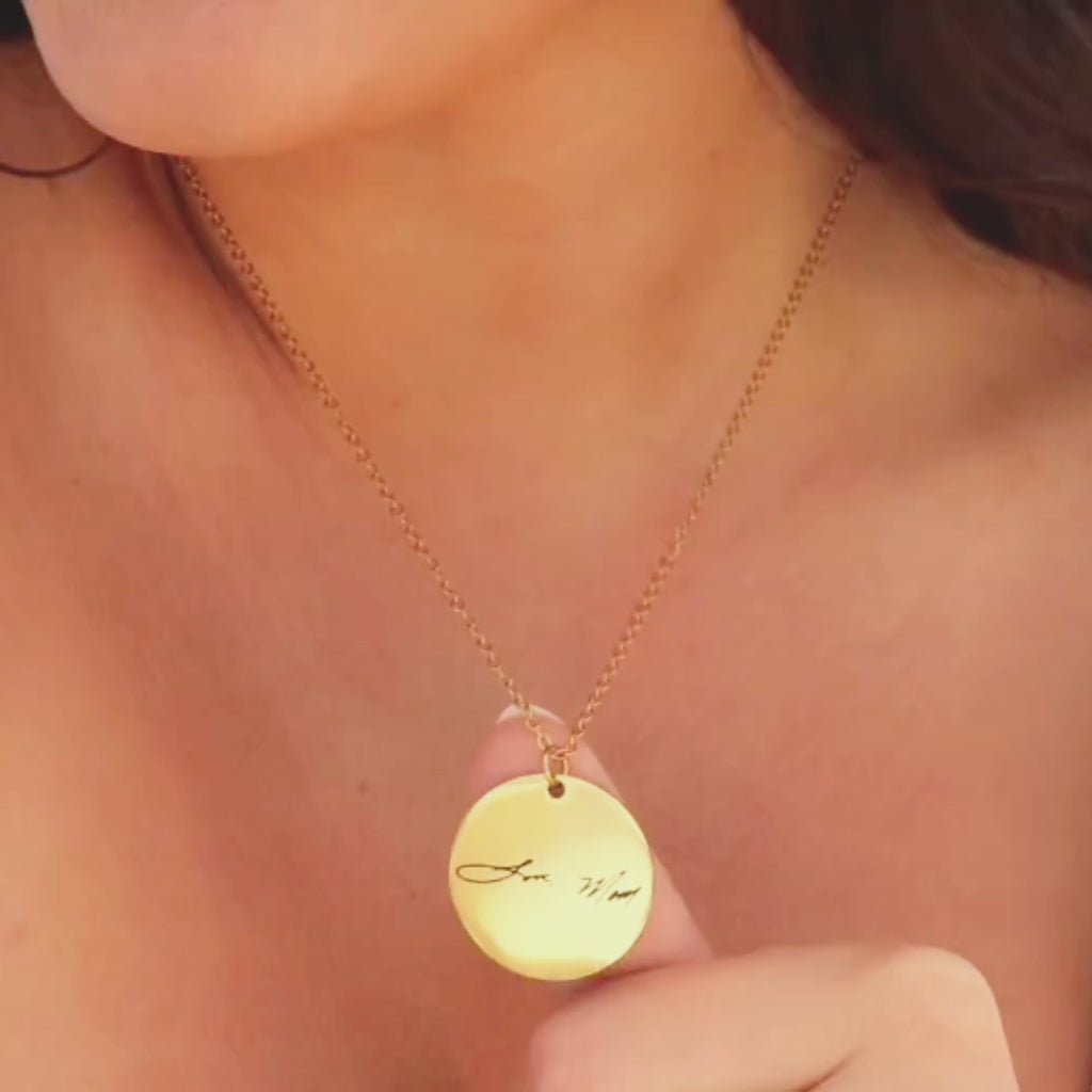 Personalized handwriting necklace engraved 