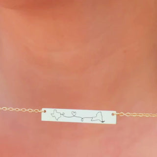 Long distance necklace personalized 
